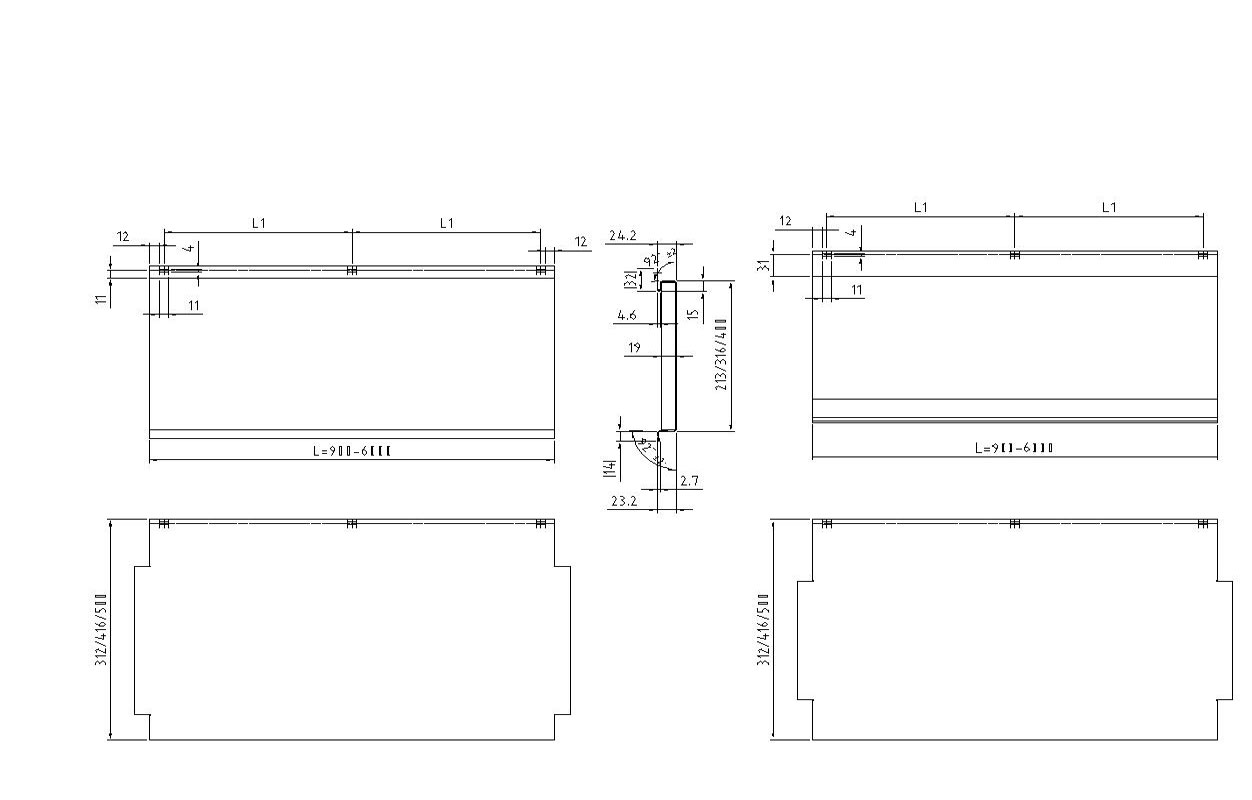 Box Profile Roll Forming Machine Profile Drawing