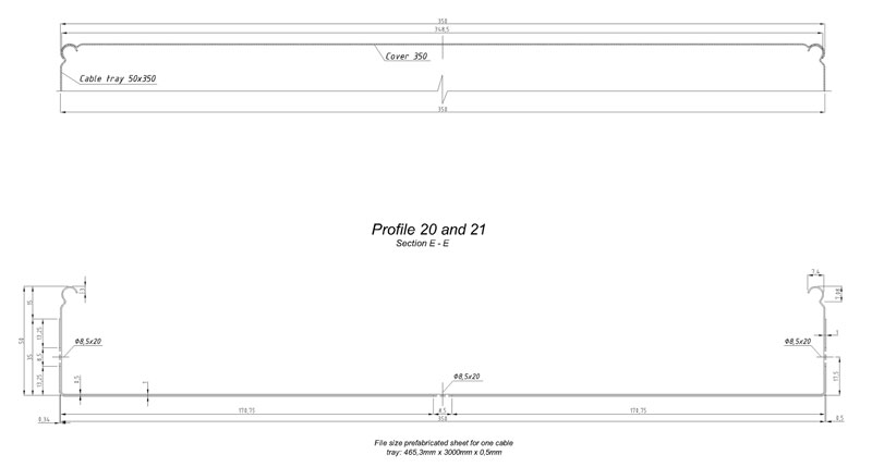 Cable Tray Roll Forming Machine PROFILE DRAWING