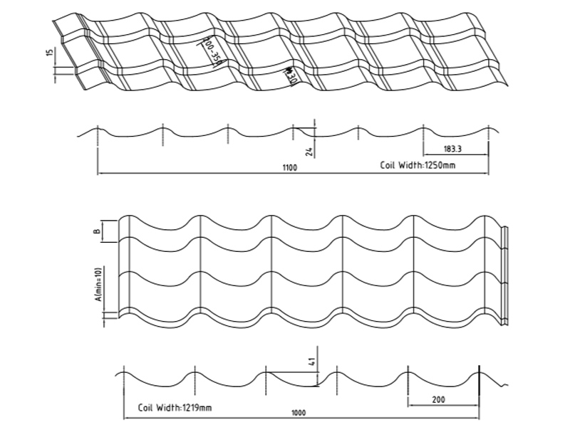 Popular Roofing Profile Drawings