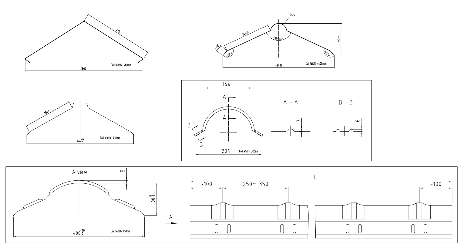 Ridge Capping Roll Forming Machine profile drawing