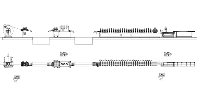 Door Frame Roll Forming line layout